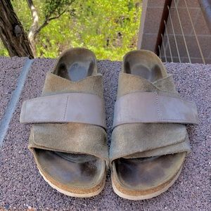 Birkenstock Kyoto Slides, Taupe Suede, Size EU 39